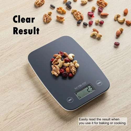 Vista 5 de NUTRI FIT Báscula digital de alimentos, báscula de cocina de 11 libras de peso digital, báscula de cocina para alimentos y gramos, 4