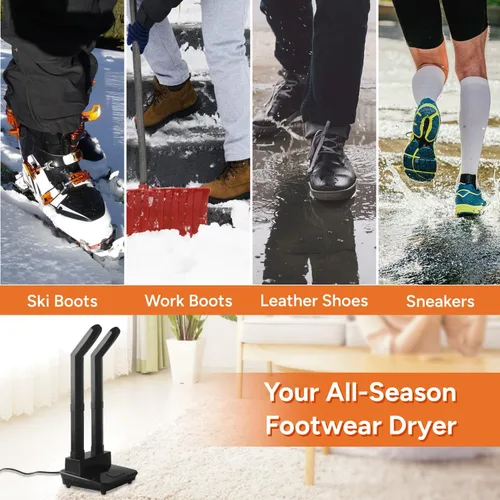 Vista 9 de DR.PREPARE Secador de zapatos, secador de guantes y calentador de botas con soplador de calor, secadora de botas de esquí con temporizador