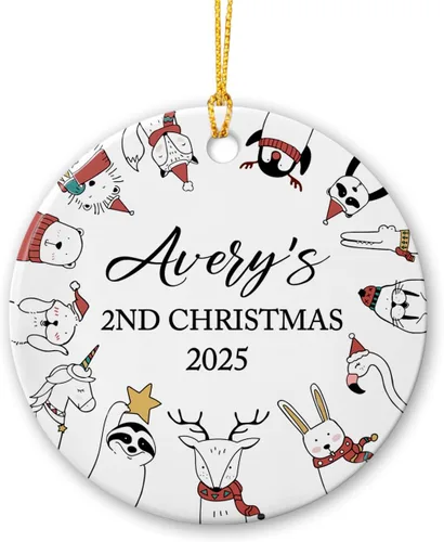 Vista 19 de Adorno personalizado de primera Navidad para perro, adorno de cerámica para la primera Navidad del cachorro, decoración de árbol de Navidad, adorno