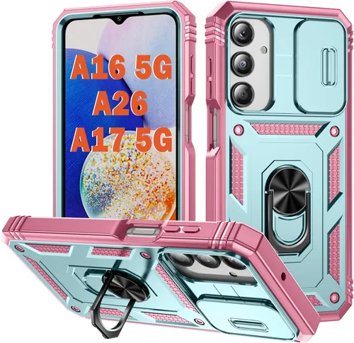 Vista 44 de PASNEW Funda militar para iPhone 13 Pro Max, cubierta de cámara deslizante y soporte de anillo de metal de 360°, carcasa rígida multicapa resistente