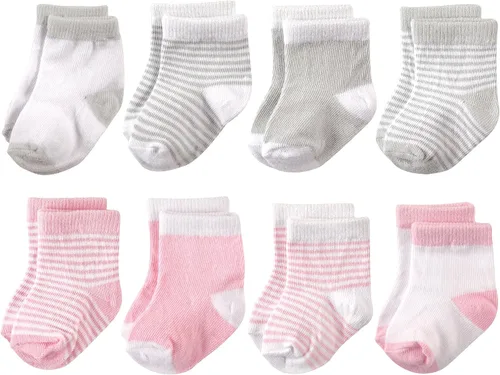 Vista 34 de Hudson Baby - Calcetines de algodón para bebés recién nacidos y Terry para niñas bebés