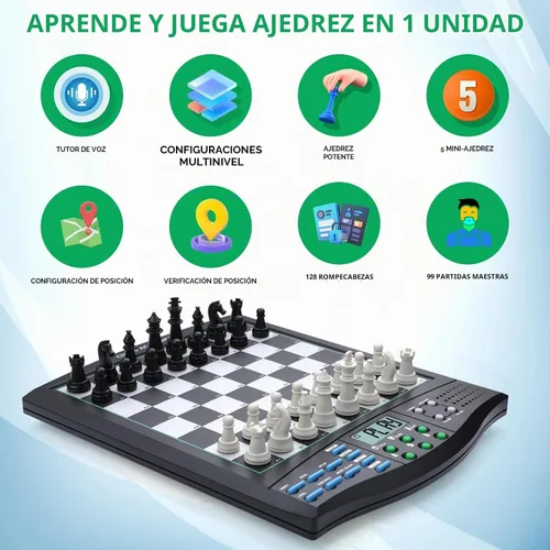 Vista 7 de Tablero de ajedrez electrónico Talking Chess Academy, tablero de ajedrez inteligente con sistema de enseñanza de voz, juego de ajedrez