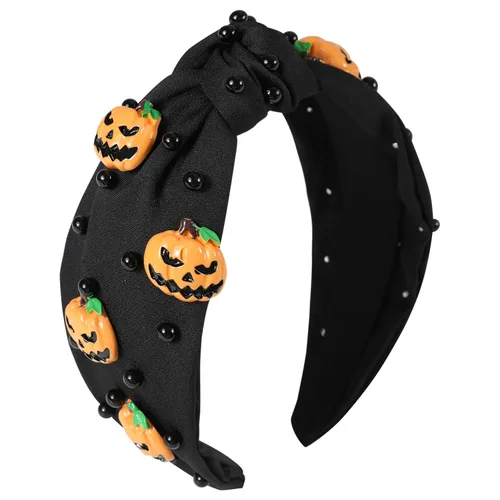 Vista 19 de Diademas de fantasma de Halloween para mujer, diadema de araña espeluznante con cuentas de diamantes de imitación de cristal, accesorios