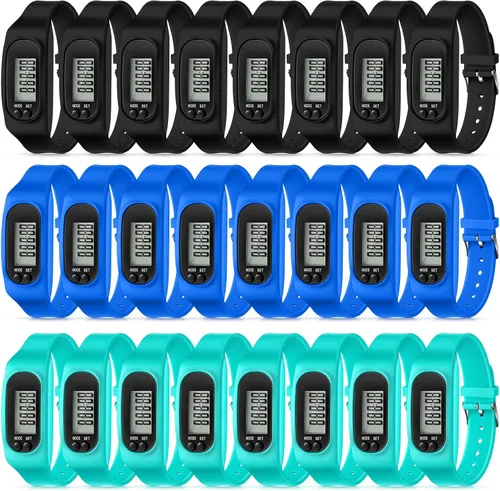 Vista 9 de Geyoga Pedometer for Walking Steps and Miles Pedometer Watch Silicone Steps Tracker Running Bracelet Ankle Step Counter for Calorie Burning and Step