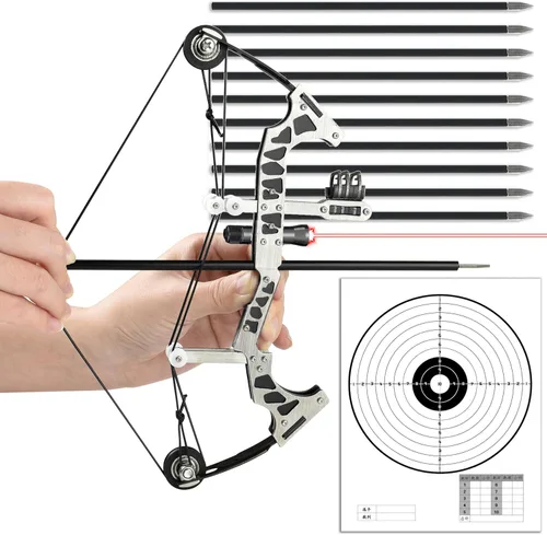 Vista 14 de Juego de arco compuesto, estilo de caza, mano izquierda y derecha, metal, catapulta, para practicar tiro con arco
