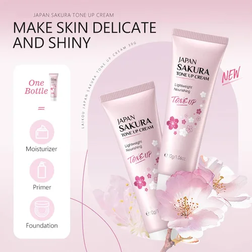 Vista 8 de Crema hidratante facial para tonificar, Sakura Essence Glow Crema hidratante facial de 1.06 onzas líquidas, piel seca y suave, ligera, nutritiva