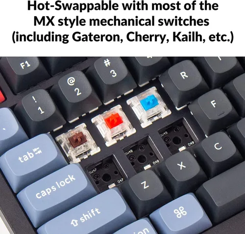 Vista 4 de Keychron K8 Pro QMKVIA Teclado mecánico inalámbrico TKL personalizable con cable macro programable con interruptor Gateron G Pro marrón