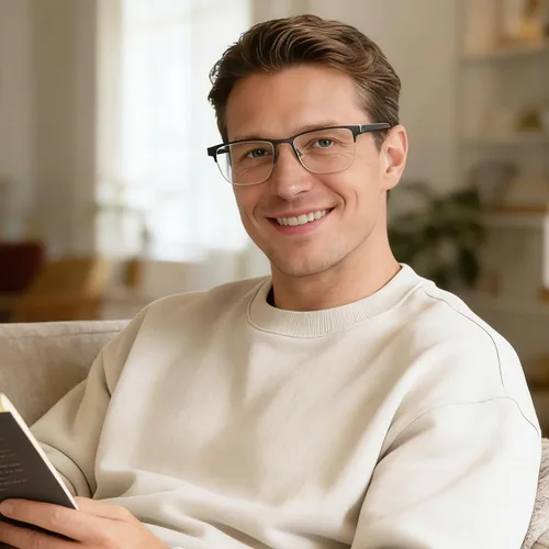 Vista 4 de EYECEDAR Paquete de 5 lentes de lectura para hombre, marco de acero inoxidable ultrafino, bisagras de resorte de metal, lectores para hombres