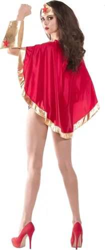 Vista 2 de Party King Maravilloso conjunto de disfraz sexy de 4 piezas para mujer, Rojo