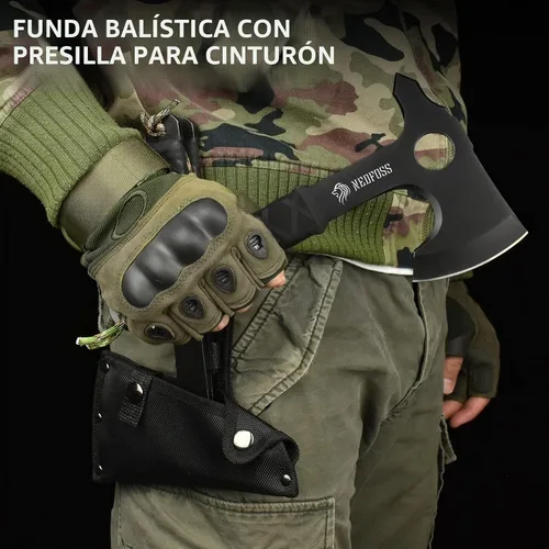 Vista 2 de NedFoss - Juego de hacha de lanzamiento, hacha de lanzamiento de espiga completa de 10.2 pulgadas