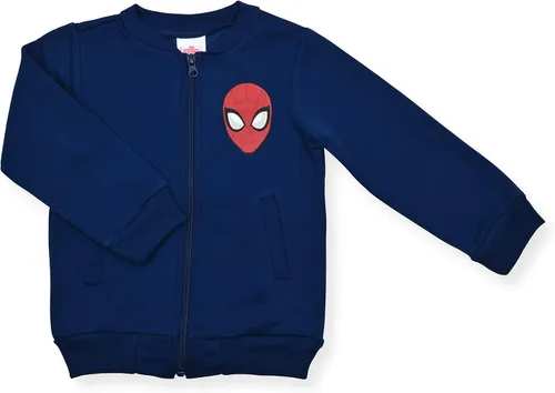Vista 3 de Marvel Spiderman - Conjunto de sudadera con capucha y cremallera para niños pequeños, color azul marinorojo