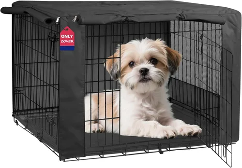 Vista 12 de HiCaptain Funda para Jaula de Perro 24.0" L x 18.0" A x 20.0" Al con Malla Transpirable, Funda para Perrera Duradera Heavy Duty, Paneles con Doble