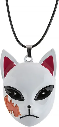 Vista 3 de Oikawa Sabito - Máscara de zorro para cosplay, accesorios de anime, accesorio de disfraz con collar para Halloween