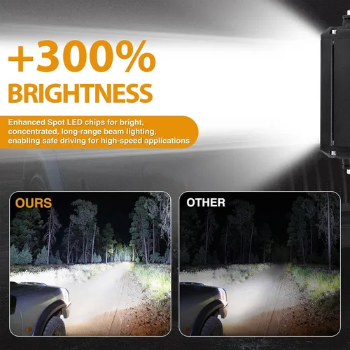 Vista 2 de 2 barras de luz LED de una sola fila de 6 pulgadas, delgadas, luces antiniebla de conducción de 50 W, luz de punto todoterreno para camiones