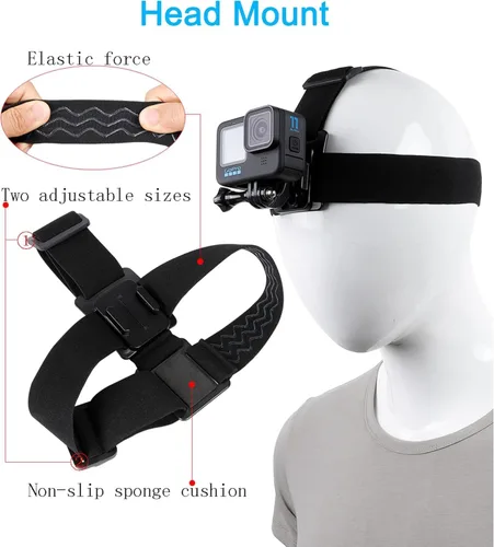Vista 10 de Soporte de correa para la cabeza para todas las cámaras GoPro Hero + un paño de microfibra eCostConnection