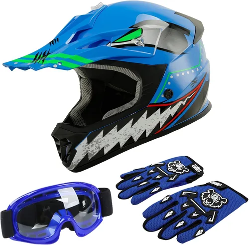 Vista 27 de TCT-MOTORPARTS DOT - Casco de motocross para niños y jóvenes, casco de cara completa para motocross, ATV, todoterreno, casco de cuatro ruedas