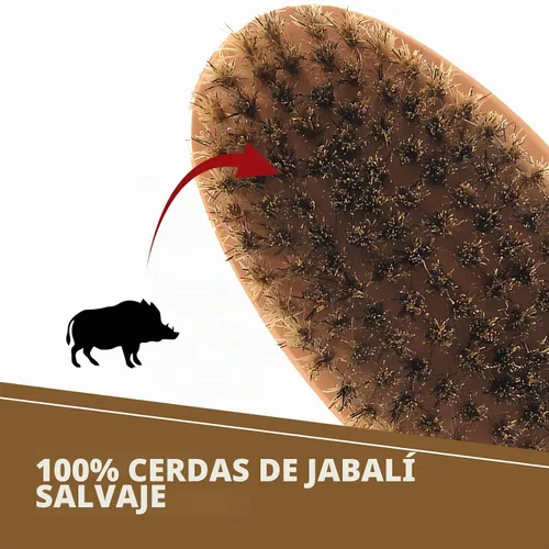 Vista 4 de Cepillo de Cerdas de Jabalí para Cabello y Barba para Hombres - Cepillo Pequeño y Suave para Barba, Cepillo de Bigote de Madera de Bolsillo