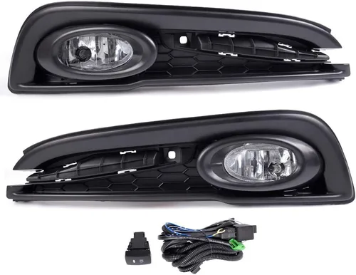 Vista 9 de CNNELL Conjunto de luces antiniebla para parachoques delantero izquierdo y derecho compatible con Honda Civic 2004-2005 Lente transparente