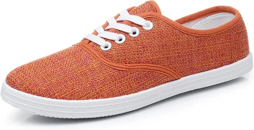 Vista 29 de VenusCelia - Tenis de lona con agujetas Rainbow para mujer Negro (Allblack)