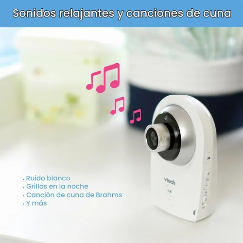Vista 3 de VTech VM351-2 Monitor de video para bebés con lente óptica gran angular intercambiable y lente óptica estándar, 720p