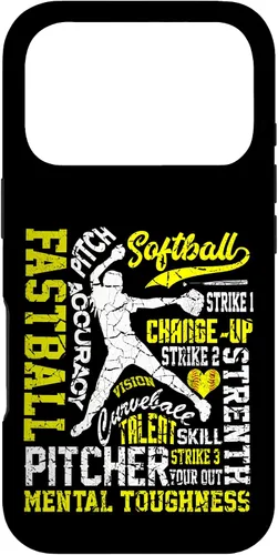 Vista 30 de Distressed Look Softball Pitcher Best Traits for Teen Girls Case for iPhone 17