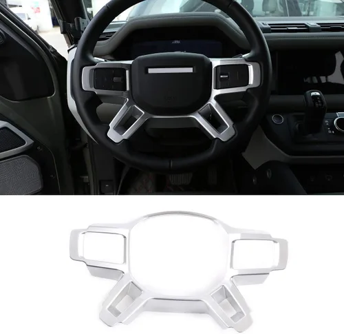 Vista 10 de Para Land Rover Defender 110 2020 Accesorios ABS Interior Volante Decoración Cubierta Trim Accesorios de coche (negro)