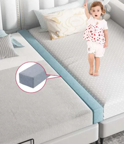 Vista 5 de YURRO Cojín rectangular de espuma viscoelástica suave para colchón de pared, protector de cama, extensor de colchón de cama Queen/King, 3.9 in/5.9