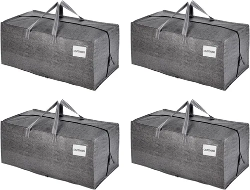 Vista 32 de VENO Paquete de 2 bolsas de mudanza, correas de mochila, mudanza, cajas de almacenamiento universitario, con tapas, resistentes, extragrandes, asas