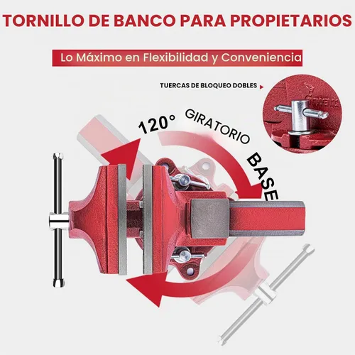 Vista 5 de Forward 1304 - Tornillo de banco de 4 pulgadas de hierro dúctil para el hogar, tornillo de banco de 4" para el propietario de la casa con yunque