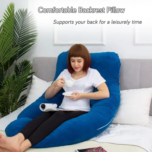 Vista 8 de Almohadas de embarazo de 60 pulgadas para dormir, almohada corporal extra grande en forma de U, almohada de embarazo, almohada de maternidad