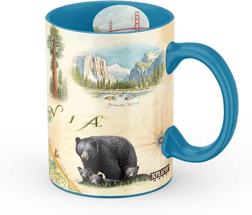 Vista 22 de Taza de cerámica con mapa de 1000 islas de Xplorer Maps (16oz) – Taza de café libre de BPA para bebidas frías y calientes – Perfecta para oficina