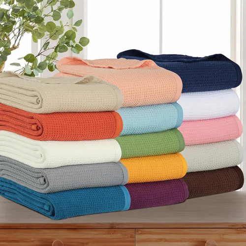 Vista 6 de Cobija TreeWool liviana de algodón, de cuidado fácil, suave, cómoda y cálida (king size, 90 x 108 pulgadas, tejido reticular)