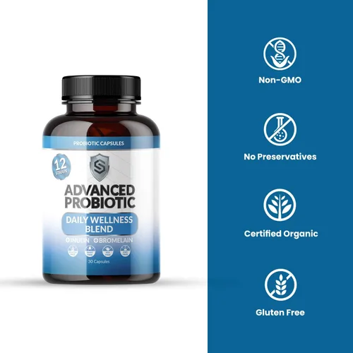 Vista 3 de Silver Support - Advanced Probiotic Daily Wellness Blend - Apoya la salud intestinal con ingredientes sin OMG, sin gluten - 30 cápsulas