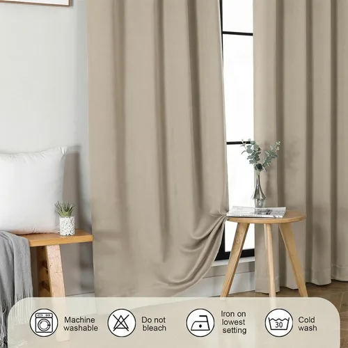 Vista 7 de Gwine Cortinas opacas para dormitorio, 54 pulgadas de largo, paneles de cortina de ventana con aislamiento térmico y reducción de ruido, cortinas