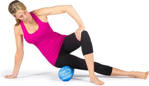 Vista 7 de OPTP PRO-Roller - Rodillo de espuma de densidad suave, redondo, azul corto, 18" x 6" Low density soft foam roller for physical therapy, Pilates