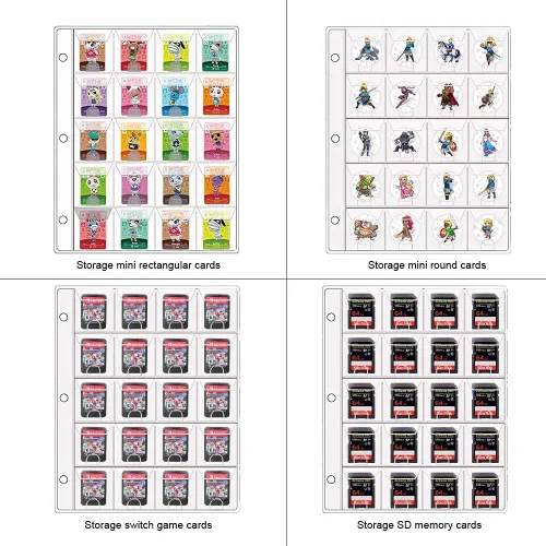 Vista 5 de kitguard Carpeta de 300 bolsillos compatible con tarjetas Amiibo de tamaño pequeño, leyenda de Zelda Breath of The Wild Cards, caja de transporte