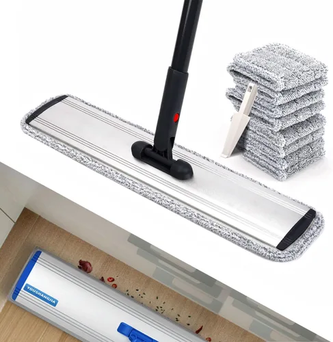 Vista 9 de Almohadillas de microfibra de 18 pulgadas, paquete de 6 cabezales de repuesto para mopas de microfibra para mopas húmedas y secas, almohadillas