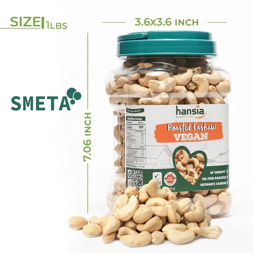 Vista 8 de Hansia Anacardos veganos keto Kosher orgánicos, superalimentos secos sin sal, sin gluten, frescos, saludables, bajos en sodio, ricos en proteínas