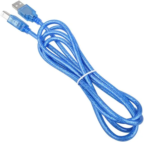 Vista 4 de Cable USB 2.0 azul de 6 pies para transferencia de cable de PC A a B macho compatible con impresora HP Smart Tank 5101 todo en uno