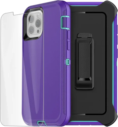 Vista 17 de AICase Funda para iPhone 13 Pro Max/12 Pro Max con protector de vidrio, protección contra caídas de alta resistencia, cuerpo completo, a prueba