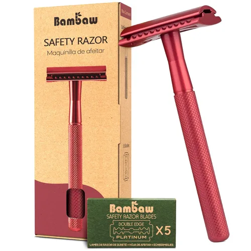 Vista 16 de Bambaw Maquinilla de afeitar de seguridad para hombres con 5 cuchillas, maquinilla de afeitar de seguridad de doble filo para hombres, maquinilla