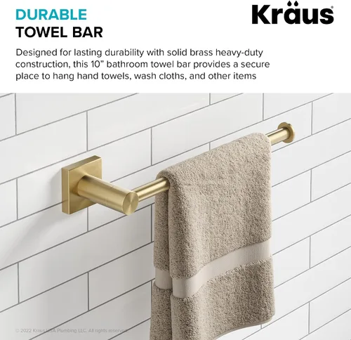 Vista 4 de KRAUS Toallero de baño Ventus, acabado dorado cepillado