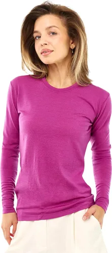 Vista 19 de 100% Merino Wool Base Layer Women - Thermal Merino Wool Shirt Women 190 morado oscuro