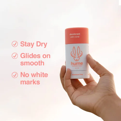Vista 3 de Hume Supernatural Desodorante sin aluminio para mujeres y hombres, seguro para pieles sensibles, probiótico, a base de plantas, sin bicarbonato