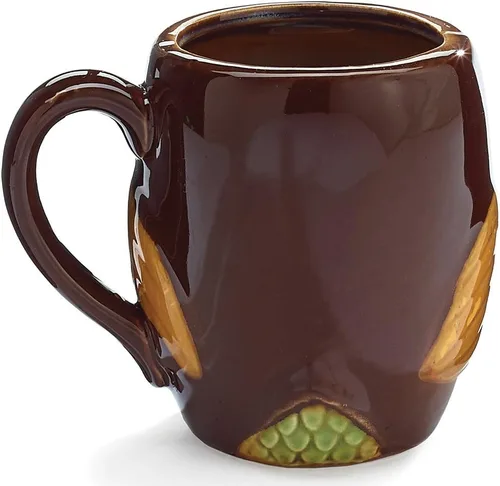 Vista 2 de Porcelana Chocolate Owl Taza de café de 12 onzas/taza para nuestros amantes del búho