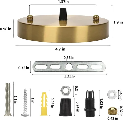Vista 2 de Sangle Sopffy Kit de Dosel para Luz Colgante, Kit de Dosel de Iluminación de Techo de 4.7 Pulgadas con Todos los Herrajes de Montaje Placa de Techo
