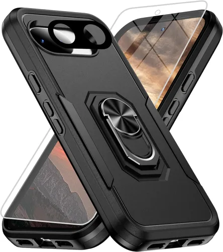 Vista 45 de Funda para Google Pixel 9 Pro XL [protección contra caídas de grado militar de 15 pies] con protector de pantalla y protector de lente, resistente a