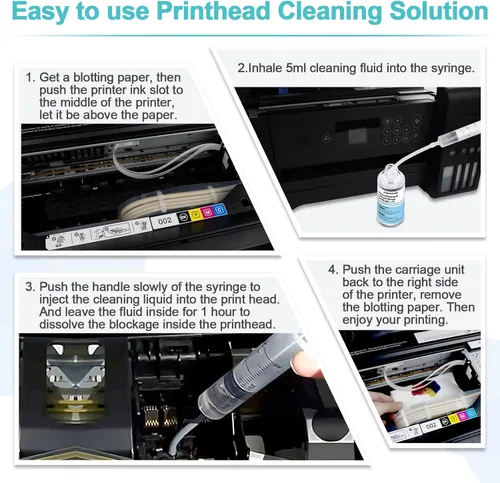 Vista 5 de Kit de limpieza para impresoras Epson, Kit de limpieza de cabezal para HP, Limpiador de cabezal de impresora de inyección de tinta para Canon