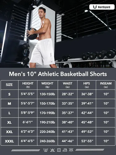 Vista 7 de NORTHYARD Pantalones cortos deportivos de baloncesto para hombre, de 5, 7, 10 pulgadas, para entrenamiento, gimnasio, secado rápido, pantalones