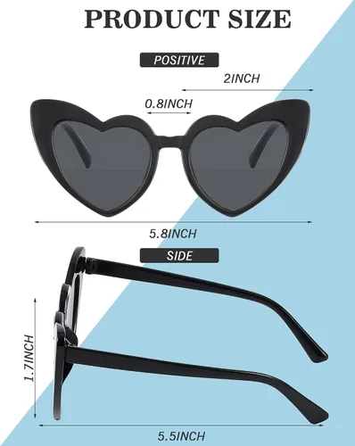 Vista 2 de Hoteam 100 pares de lentes de sol en forma de corazón, gafas de sol de despedida de soltera a granel, decoraciones de despedida de soltera